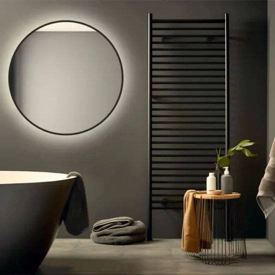 bathroom mirror with black frame
