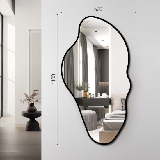 Mirror with black frame 60x110 cm