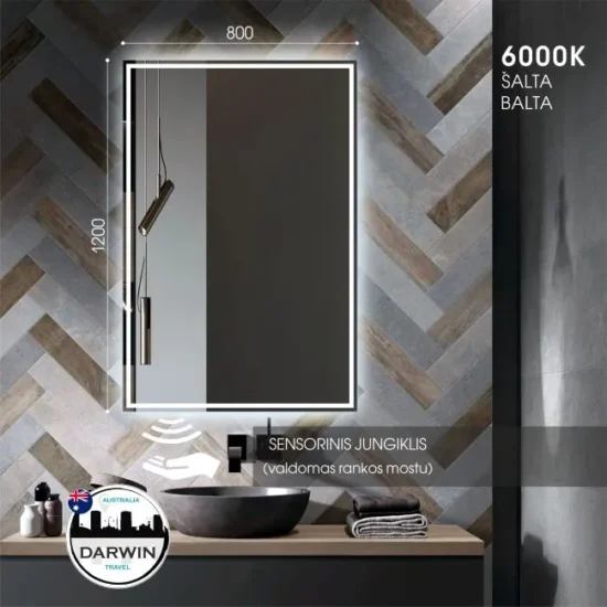 Veidrodis su apsvietimu 120x80