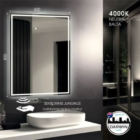 Veidrodis su apsvietimu 80x60