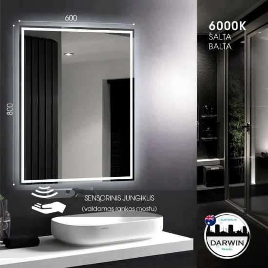 Veidrodis su apsvietimu 80x60