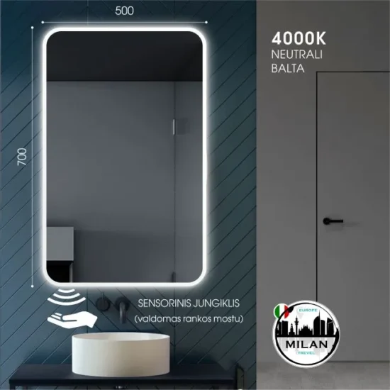 Mirror with rounded corners 70x50