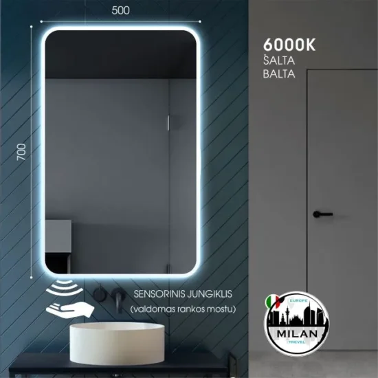 Mirror with rounded corners 70x50