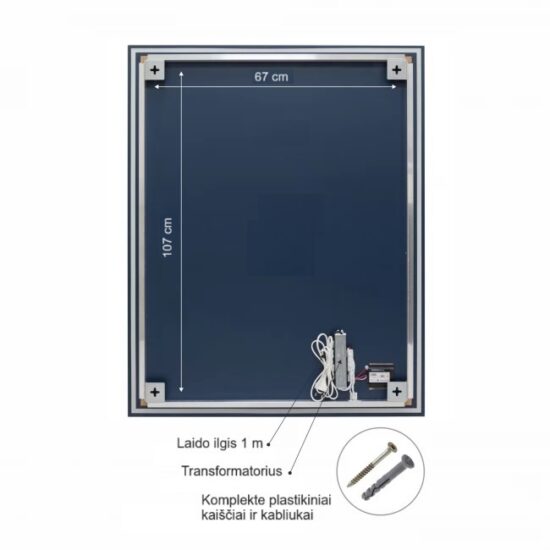 Veidrodis su apsvietimu 120x80