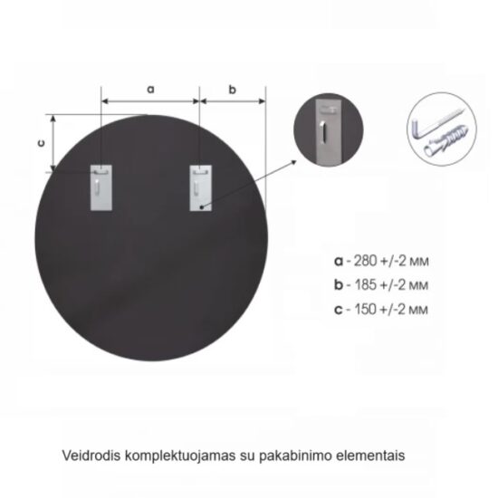 Apvalus veidrodis 65 cm
