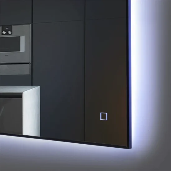 Mirror with backlight and black frame 100x70