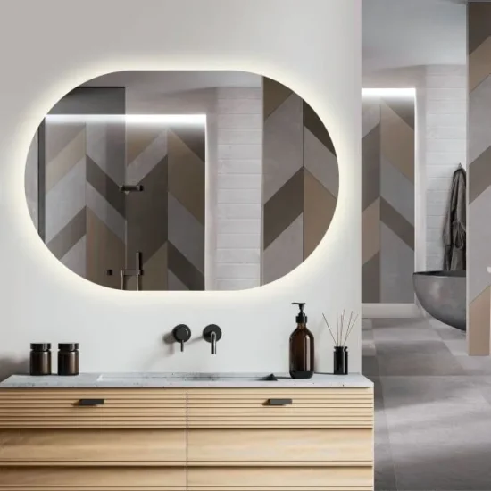 Oval mirror with backlight 100x70