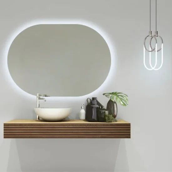 Oval mirror with backlight 100x70