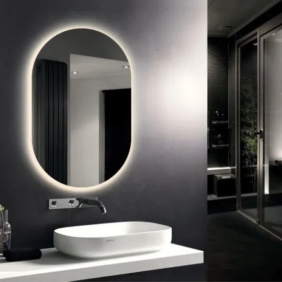 Oval mirror with backlight 80x50