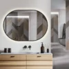 Ovalus veidrodis su LED Seoul Black 10070-4 Ovalus veidrodis su led 100x70