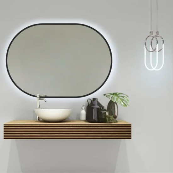 Ovalus veidrodis su led 100x70