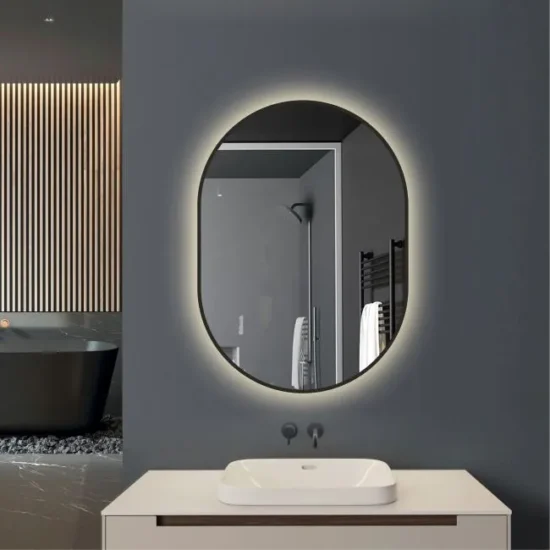 oval mirror with led 70x50