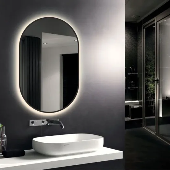 Oval mirror with LED 80x50