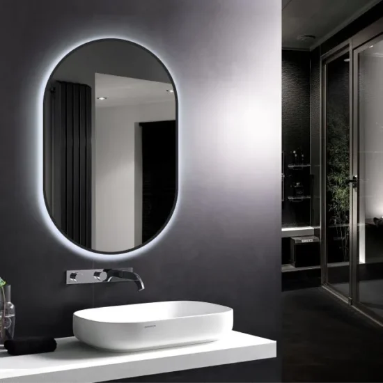 ovalus veidrodis su led 80x50