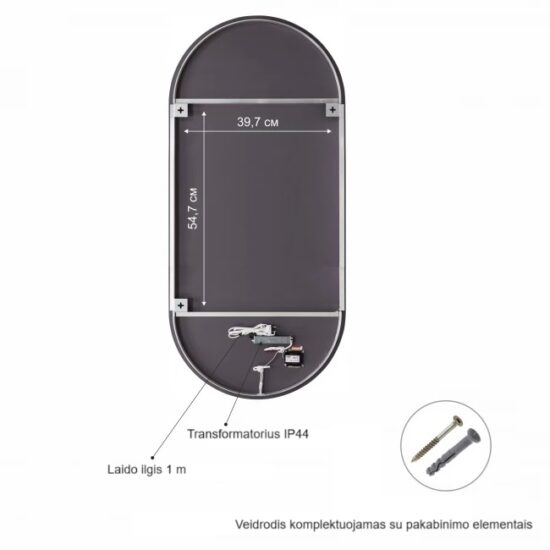 Oval mirror with LED 110x50