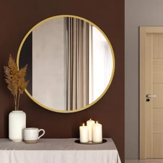 Round mirror 60 cm gold