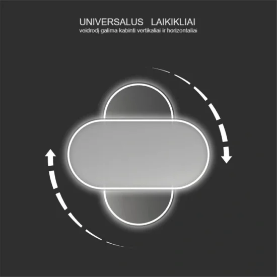 Ovalus veidrodis su LED 120x60