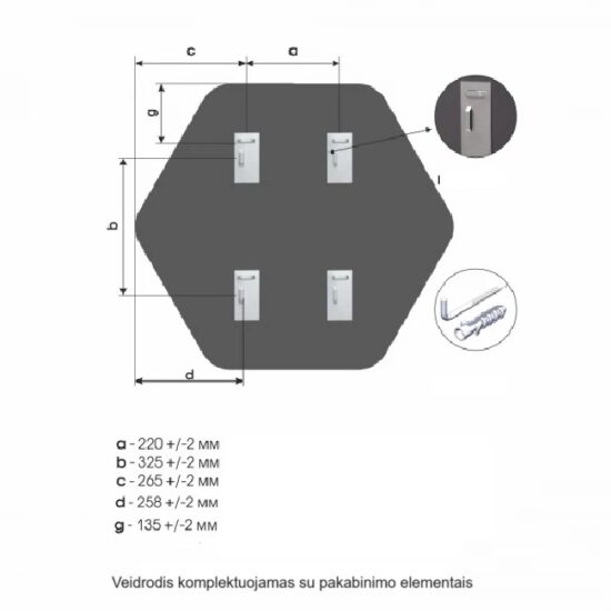 Korio formos veidrodis D-076