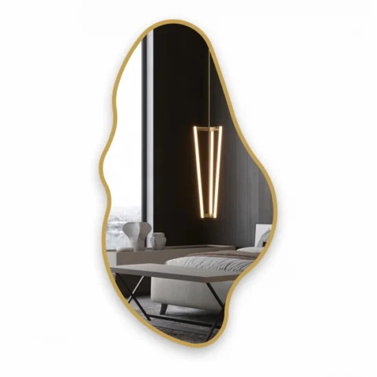 Mirror with gold frame 60x110 cm