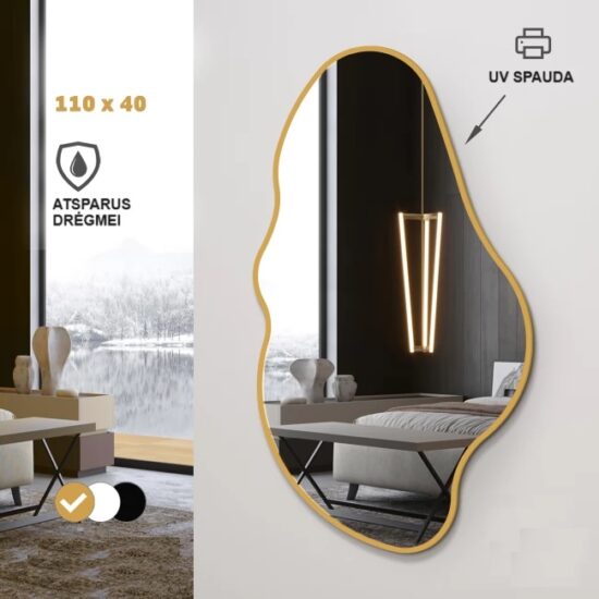 Mirror with gold frame 60x110 cm