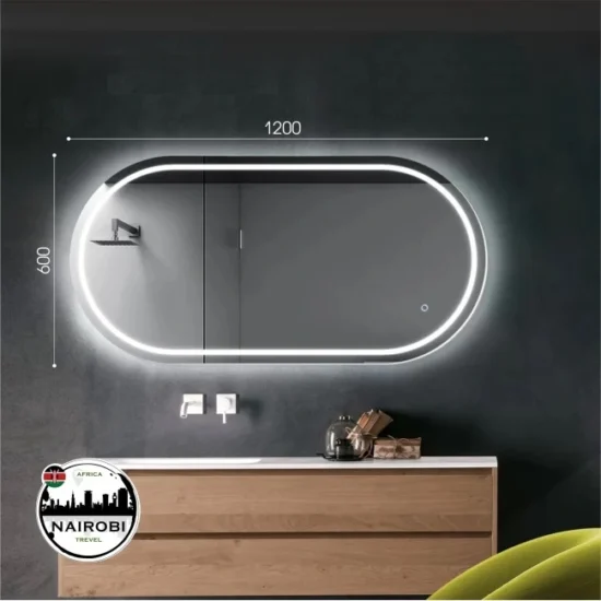 Oval mirror with backlight 120x60 cm