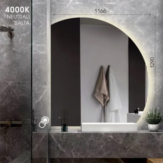 Pusmenulio formos veidrodis 116x129 cm