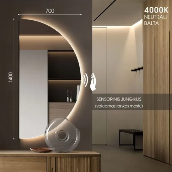 Pusmenulio formos veidrodis 70x140 cm