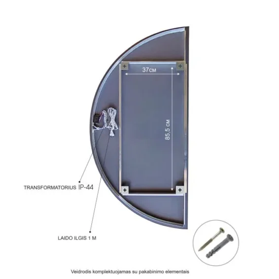 Pusmenulio formos veidrodis 70x140