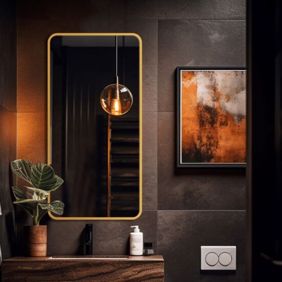 Mirror with rounded corners 50x100 cm