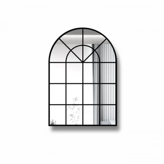 arkos formos veidrodis su juodu remu