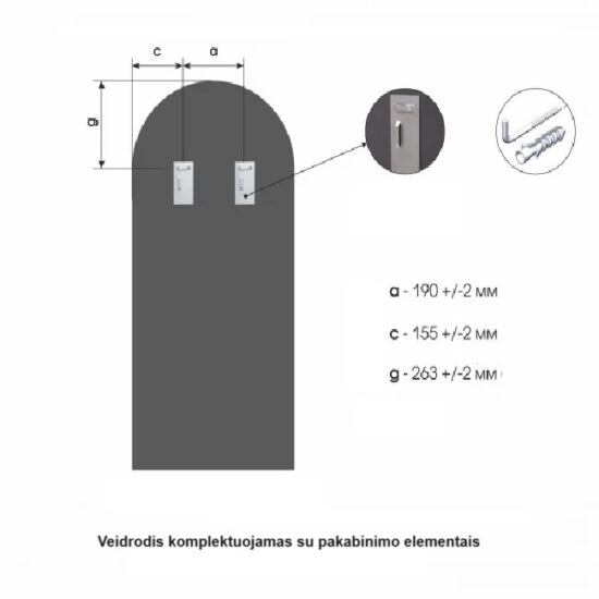Arkos formos veidrodis 50x110