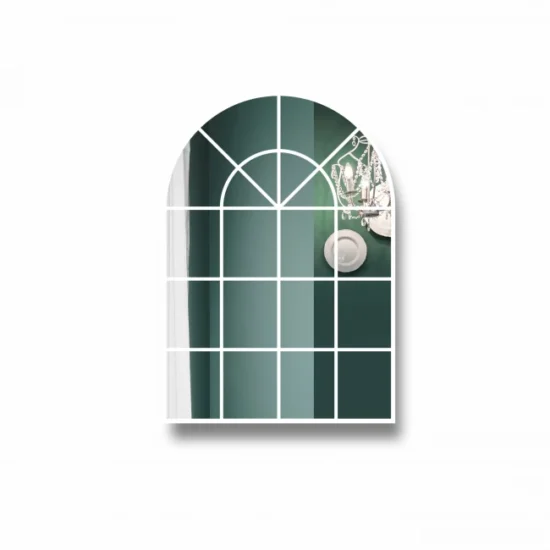 arkos formos veidrodis su baltu remu