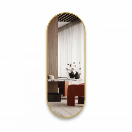 Oval mirror 55x150 cm with gold frame