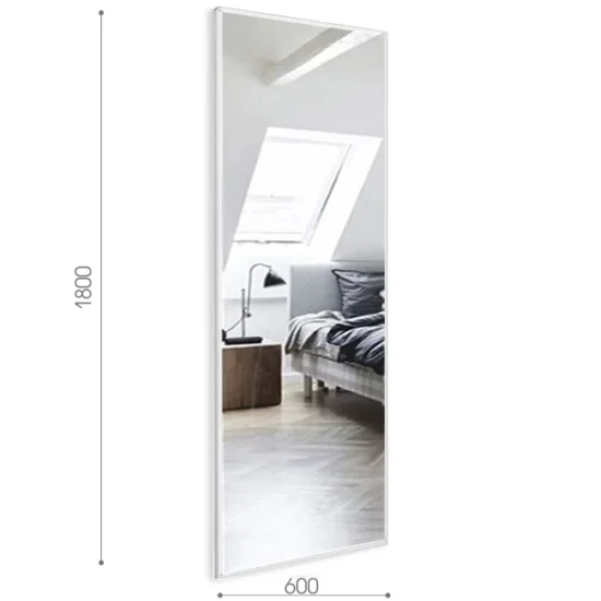 Mirror with white frame 60x180 cm