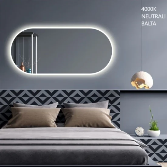 Oval mirror with backlight 50x110
