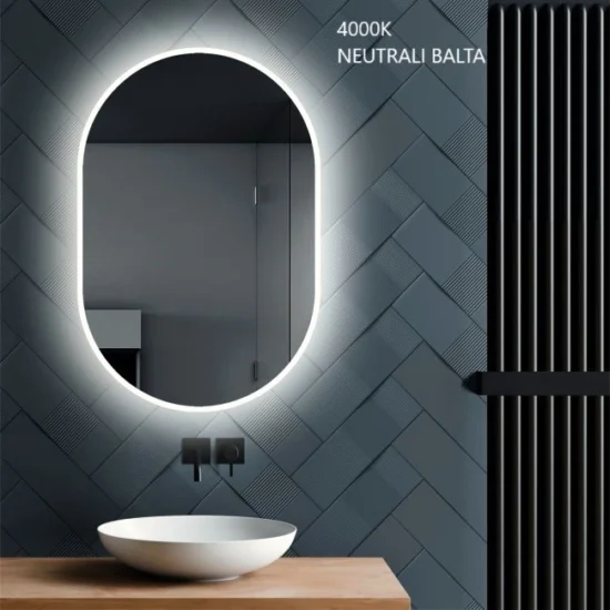 Oval mirror with backlight 50x75