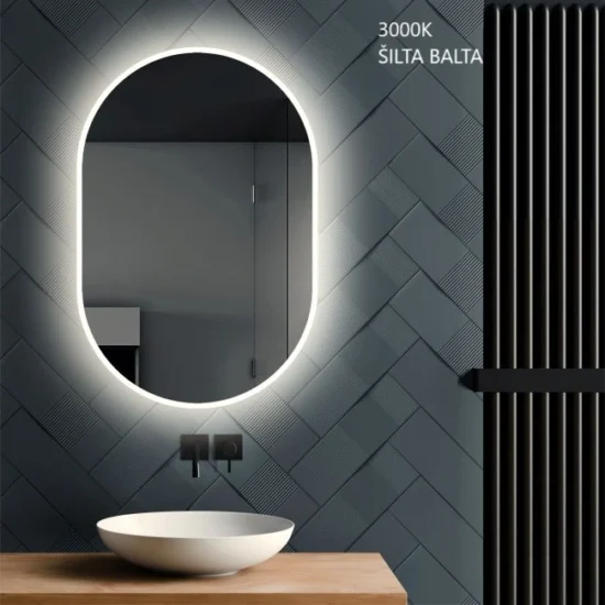 Oval mirror with backlight 50x75