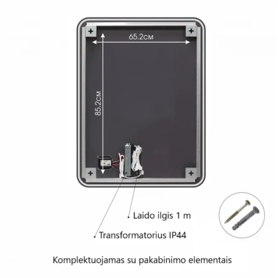 Veidrodis uzapvalintais kampais 100x80