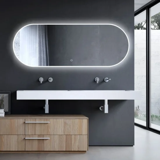 Oval mirror with backlight 50x135