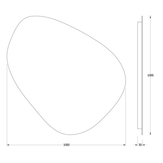 Netaisyklingos formos veidrodis