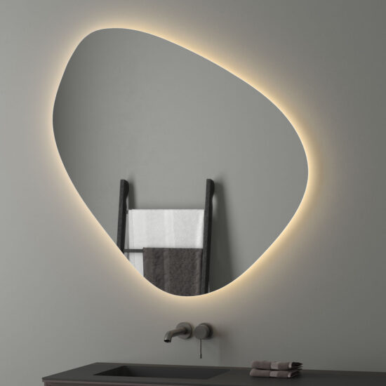 Irregular mirror with backlight