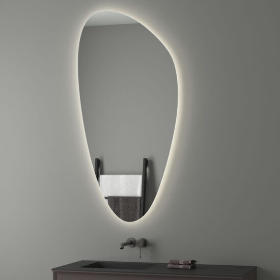 Irregular mirror with backlight