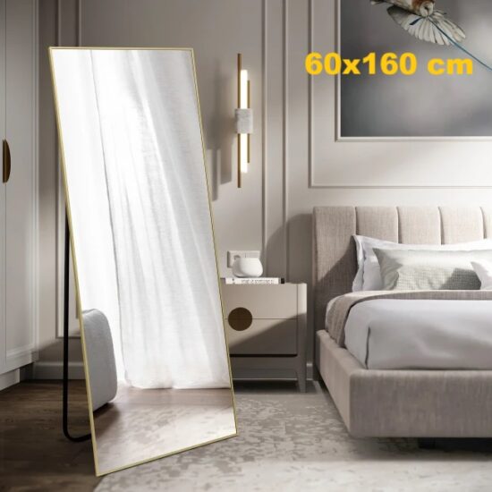 Mirror with gold-coloured frame