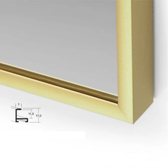 Mirror with gold-coloured frame