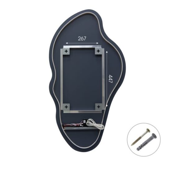 Netaisyklingos formos veidrodis 60x110