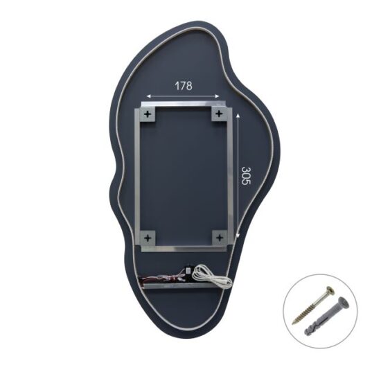 Netaisyklingos formos veidrodis 45x77