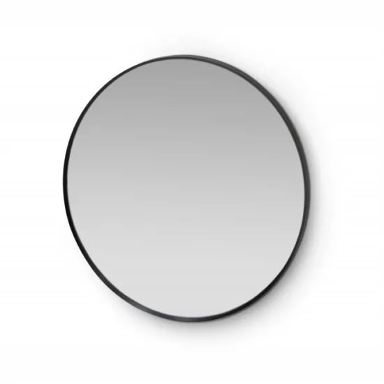 Apvalus veidrodis su juodu remu 70 cm