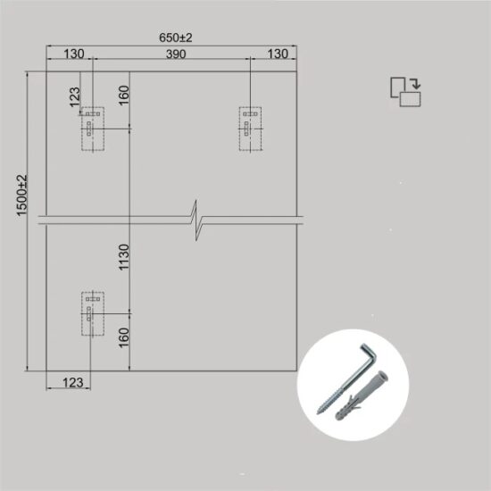Veidrodis 65x150 cm C-033