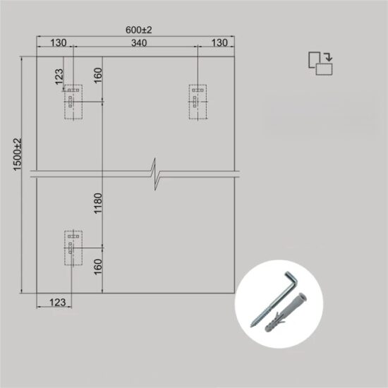 Veidrodis 70x120 cm, A-037