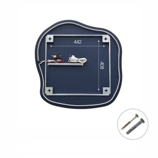 Netaisyklingos formos veidrodis su apsvietimu 70x70